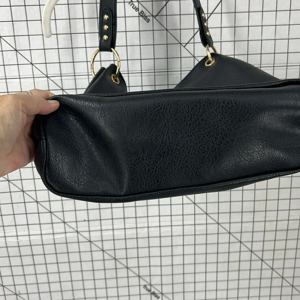 Montana West black leather, textured shoulder purse